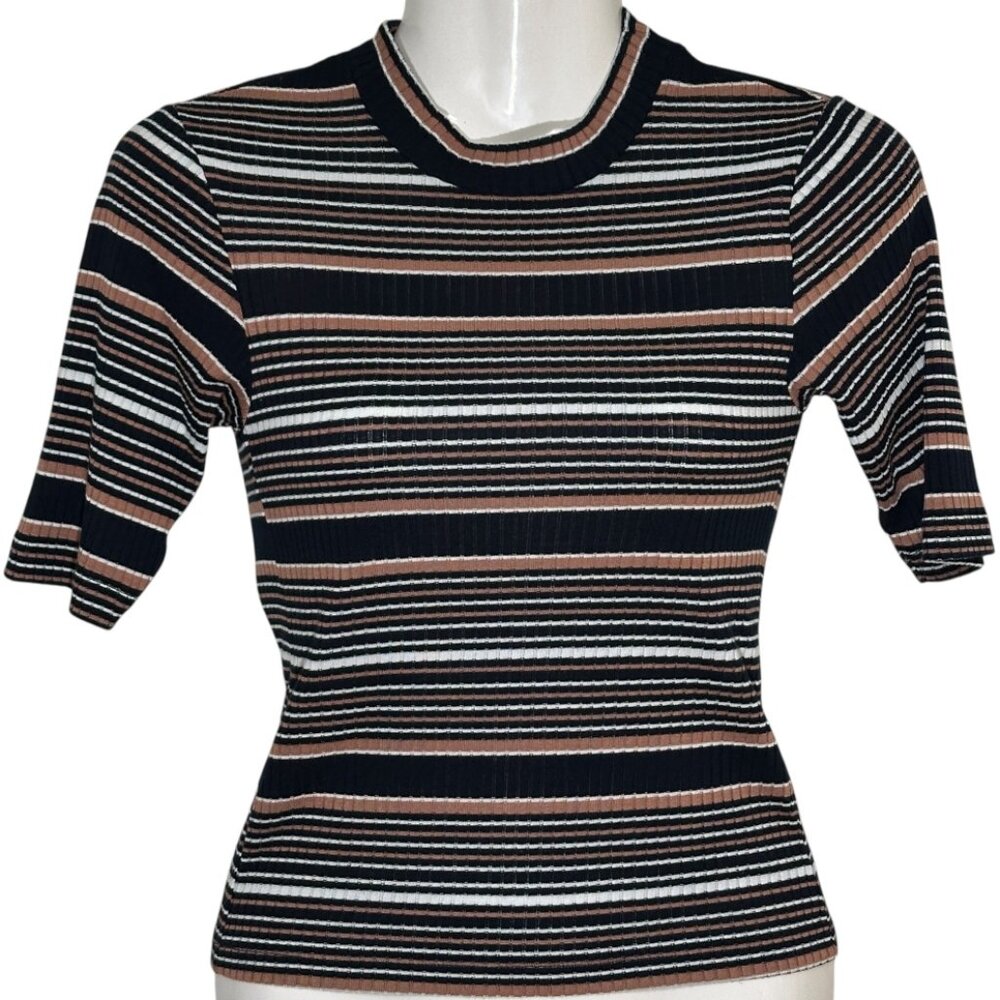 EUC | Retro Chic | Topshop Petite | Striped Ribbed Knit Top | Size US 2 / EU 34